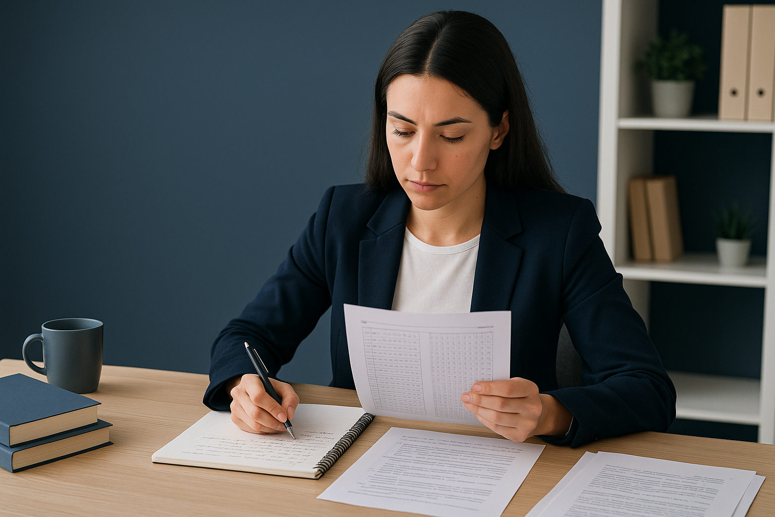 Opositora revisando plantilla de examen para impugnar preguntas en una oposición de la AGE