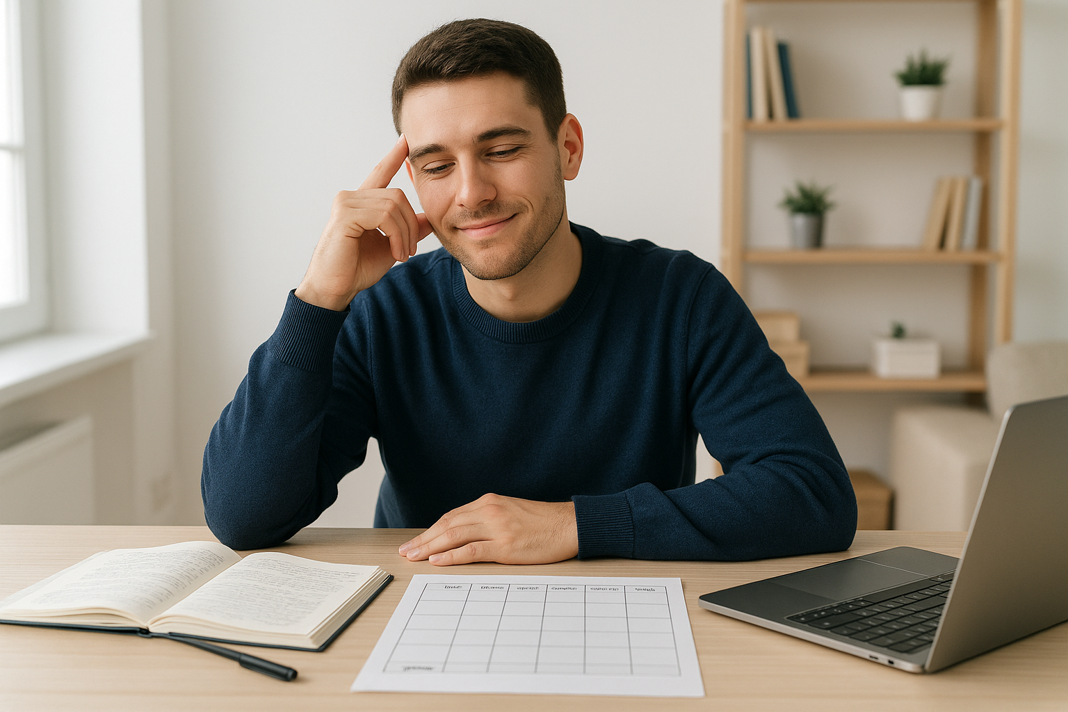 Opositora planificando su primera semana después del examen con calendario y apuntes