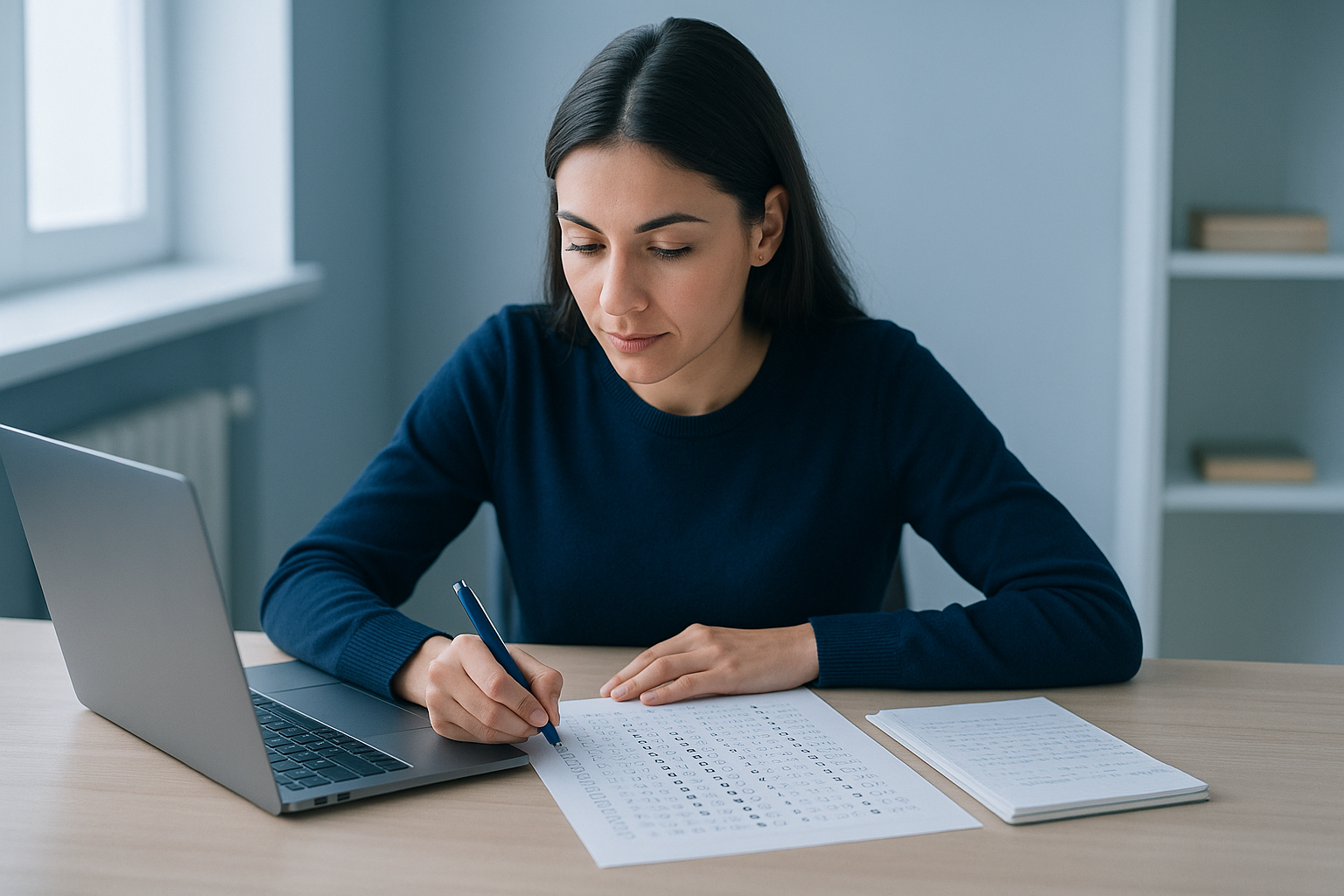 Opositora preparando test de Administrativo de la Seguridad Social con método GoKoan