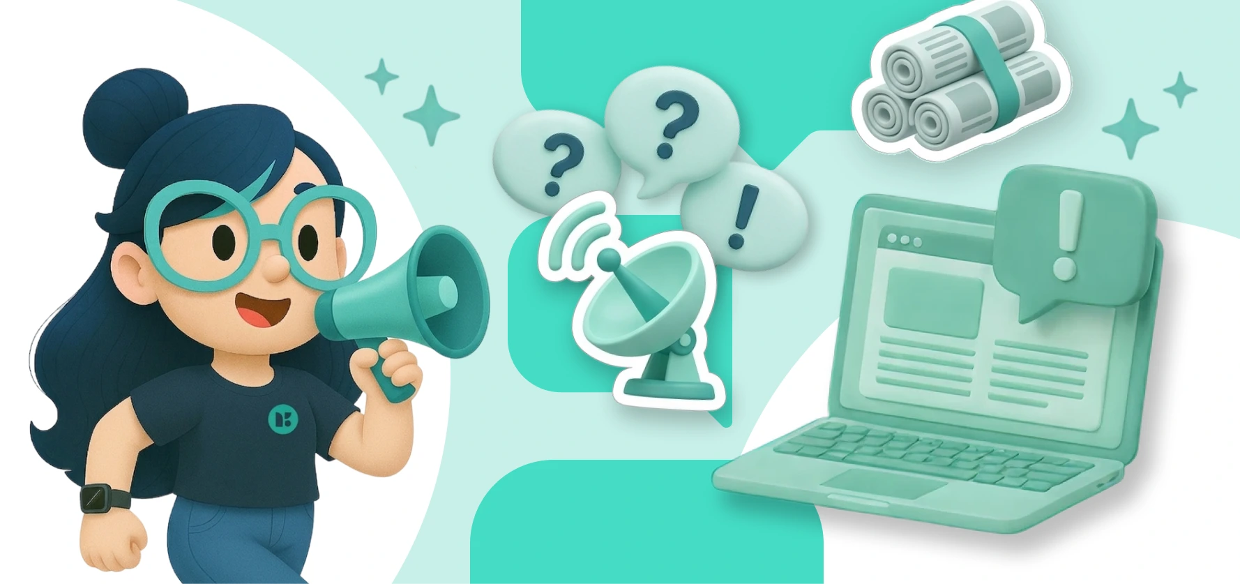 Material de estudio de Administrativo del Estado en un escritorio con tonos mint, estilo GoKoan