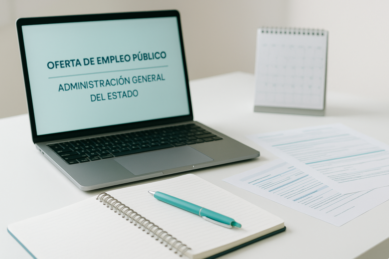 persona revisando tablas oficiales de plazas de la OEP AGE en un escritorio