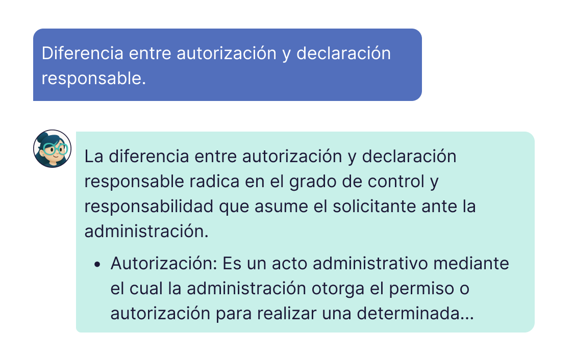 Sofía responde a la duda Diferencia entre autorización y declaración responsable.